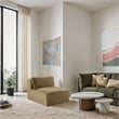 Bowery Hill Contemporary Camel Corduroy Performance Fabric Armless Chair