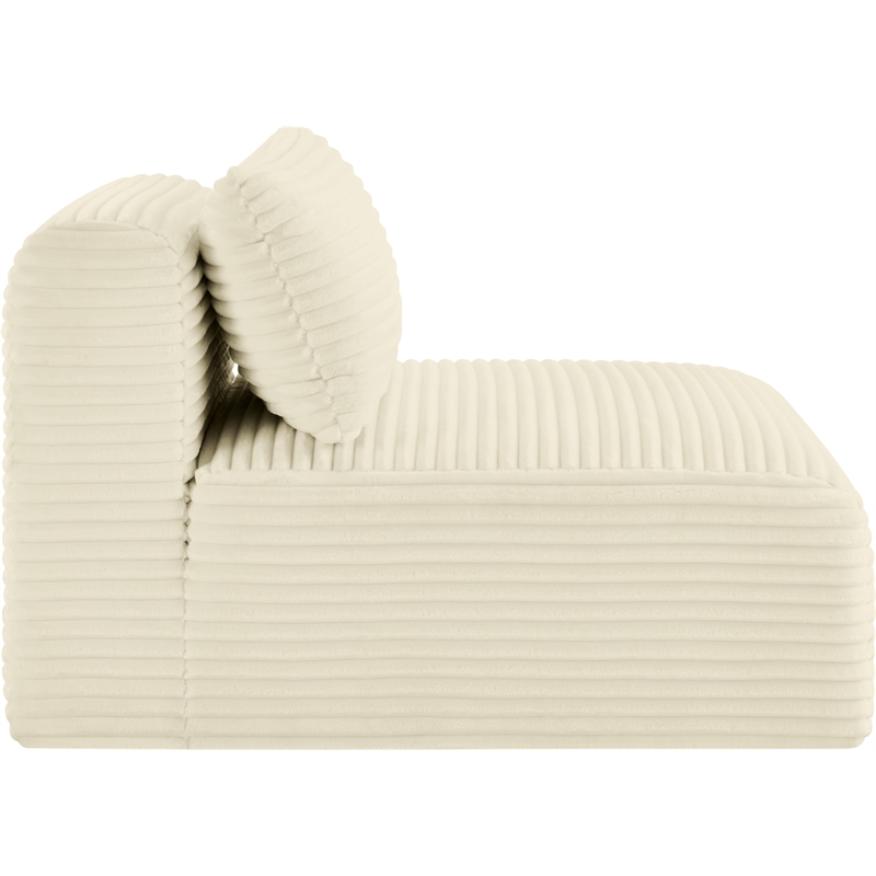Bowery Hill Contemporary Cream Corduroy Performance Fabric Armless Chair