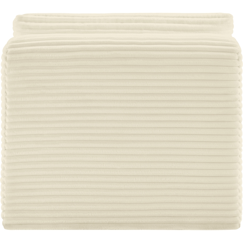 Bowery Hill Contemporary Cream Corduroy Performance Fabric Armless Chair