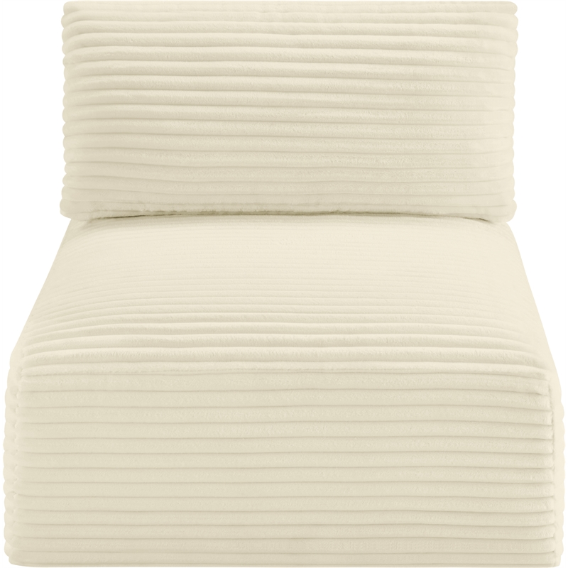 Bowery Hill Contemporary Cream Corduroy Performance Fabric Armless Chair