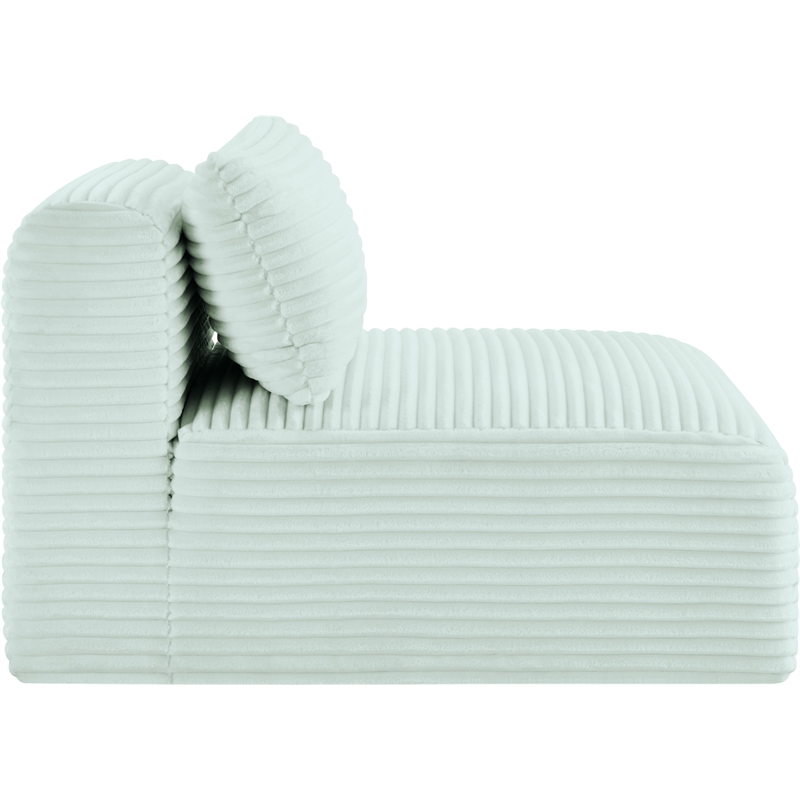 Bowery Hill Contemporary Mint Corduroy Performance Fabric Armless Chair