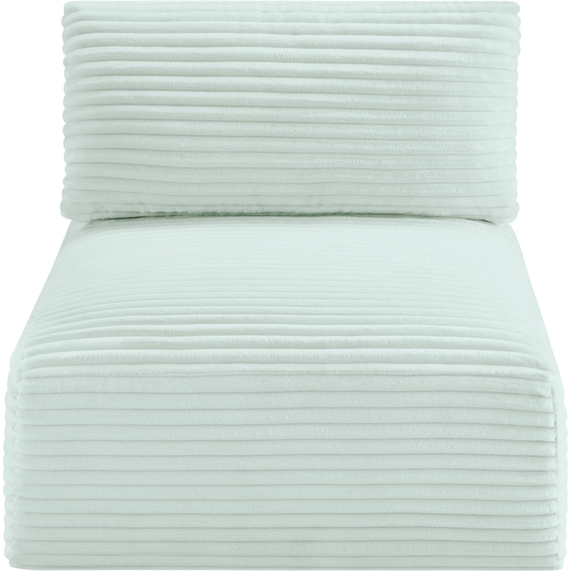 Bowery Hill Contemporary Mint Corduroy Performance Fabric Armless Chair