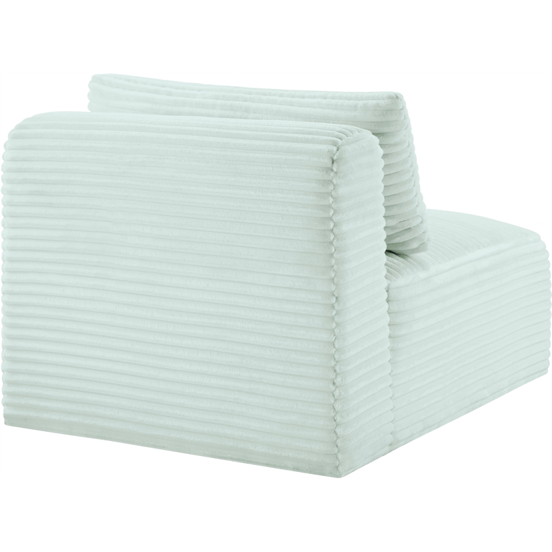 Bowery Hill Contemporary Mint Corduroy Performance Fabric Armless Chair