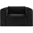 Bowery Hill Contemporary Black Corduroy Performance Fabric Arm Chair