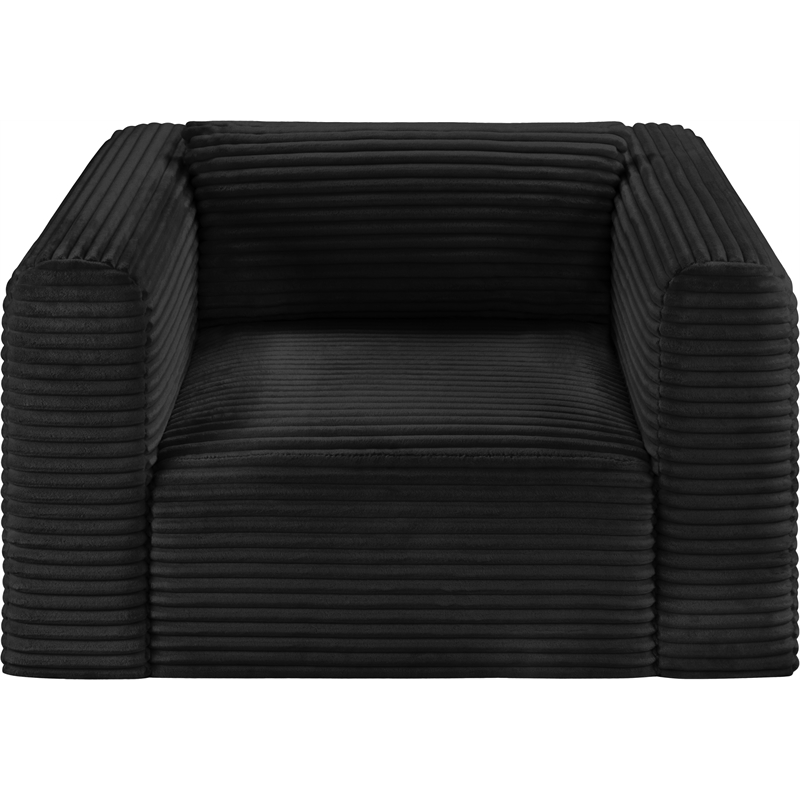 Bowery Hill Contemporary Black Corduroy Performance Fabric Arm Chair