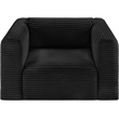 Bowery Hill Contemporary Black Corduroy Performance Fabric Arm Chair