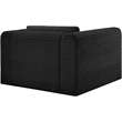 Bowery Hill Contemporary Black Corduroy Performance Fabric Arm Chair
