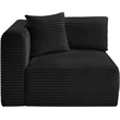 Bowery Hill Contemporary Black Corduroy Performance Fabric Corner Chair
