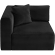 Bowery Hill Contemporary Black Corduroy Performance Fabric Corner Chair