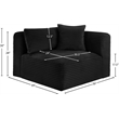 Bowery Hill Contemporary Black Corduroy Performance Fabric Corner Chair