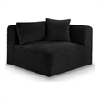 Bowery Hill Contemporary Black Corduroy Performance Fabric Corner Chair