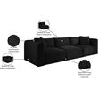 Bowery Hill Contemporary 3-Piece Black Corduroy Performance Fabric Modular Sofa