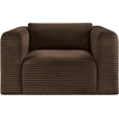 Bowery Hill Contemporary Brown Corduroy Performance Fabric Arm Chair