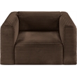 Bowery Hill Contemporary Brown Corduroy Performance Fabric Arm Chair