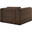 Bowery Hill Contemporary Brown Corduroy Performance Fabric Arm Chair