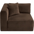 Bowery Hill Contemporary Brown Corduroy Performance Fabric Corner Chair