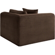 Bowery Hill Contemporary Brown Corduroy Performance Fabric Corner Chair