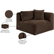Bowery Hill Contemporary Brown Corduroy Performance Fabric Corner Chair
