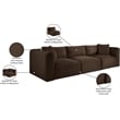 Bowery Hill Contemporary 3-Piece Brown Corduroy Performance Fabric Modular Sofa