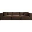 Bowery Hill Contemporary 3-Piece Brown Corduroy Performance Fabric Modular Sofa