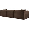Bowery Hill Contemporary 3-Piece Brown Corduroy Performance Fabric Modular Sofa