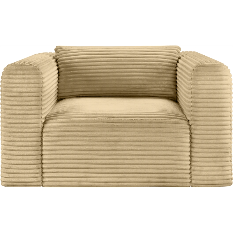Bowery Hill Contemporary Camel Corduroy Performance Fabric Arm Chair