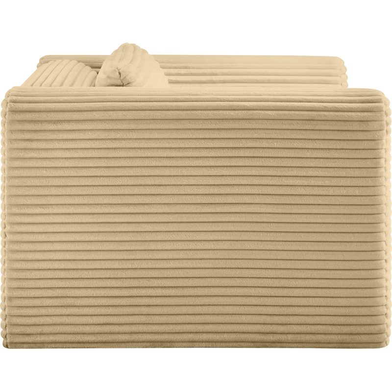 Bowery Hill Contemporary Camel Corduroy Performance Fabric Arm Chair