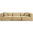 Bowery Hill Contemporary 3-Piece Camel Corduroy Performance Fabric Modular Sofa