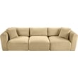 Bowery Hill Contemporary 3-Piece Camel Corduroy Performance Fabric Modular Sofa