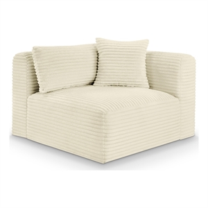 Bowery Hill Contemporary Cream Corduroy Performance Fabric Corner Chair