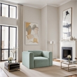 Bowery Hill Contemporary Mint Corduroy Performance Fabric Arm Chair