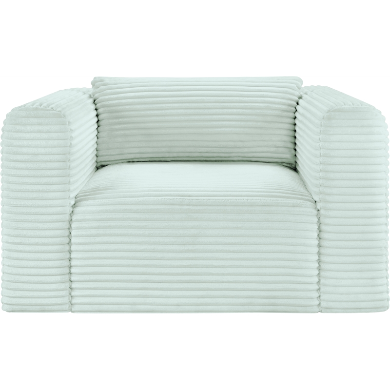 Bowery Hill Contemporary Mint Corduroy Performance Fabric Arm Chair