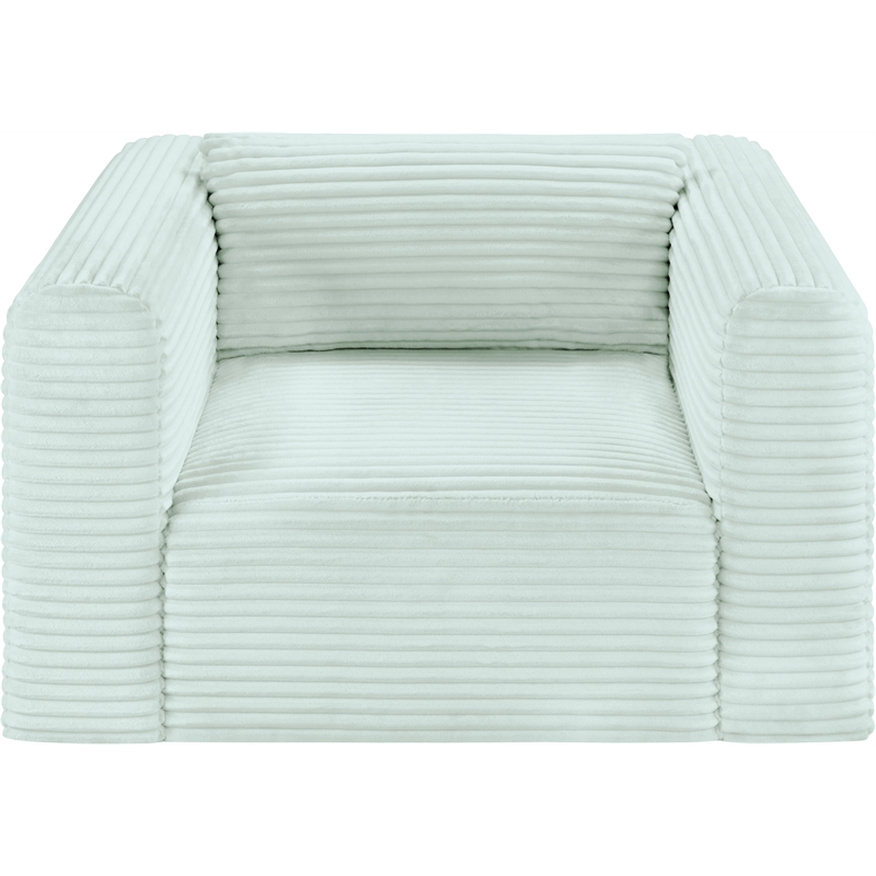 Bowery Hill Contemporary Mint Corduroy Performance Fabric Arm Chair