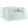 Bowery Hill Contemporary Mint Corduroy Performance Fabric Arm Chair