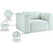 Bowery Hill Contemporary Mint Corduroy Performance Fabric Arm Chair
