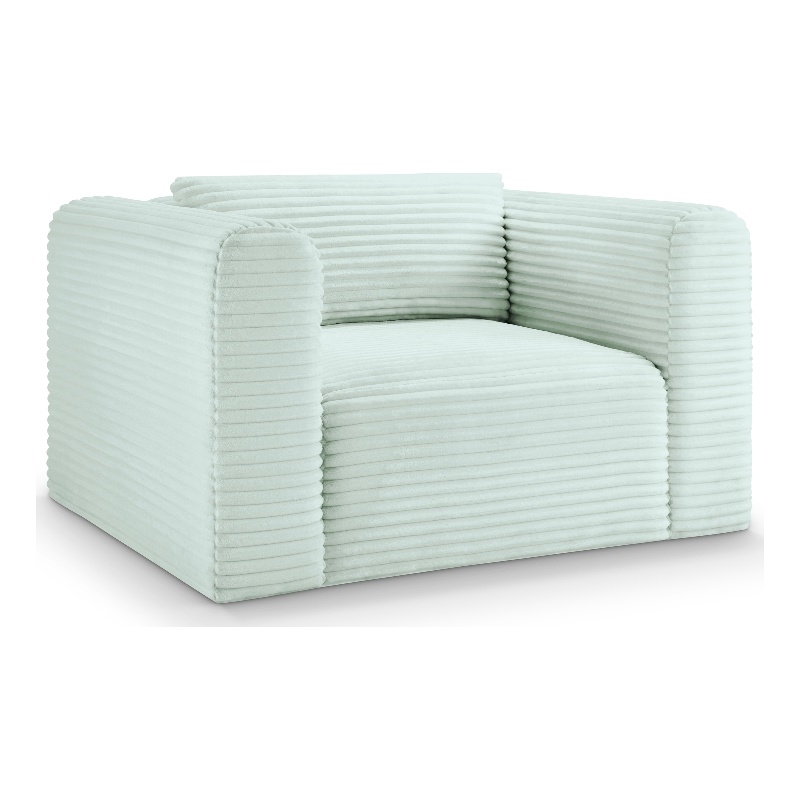 Bowery Hill Contemporary Mint Corduroy Performance Fabric Arm Chair