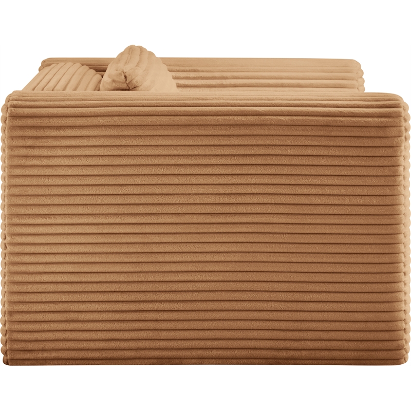 Bowery Hill Contemporary Saddle Corduroy Performance Fabric Arm Chair