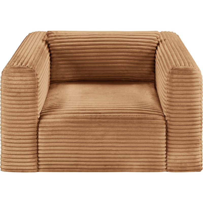 Bowery Hill Contemporary Saddle Corduroy Performance Fabric Arm Chair