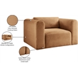 Bowery Hill Contemporary Saddle Corduroy Performance Fabric Arm Chair