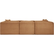Bowery Hill Contemporary 3-Piece Saddle Corduroy Performance Fabric Modular Sofa