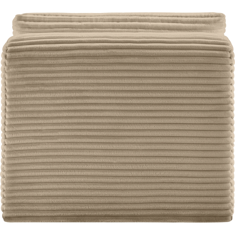 Bowery Hill Contemporary Taupe Corduroy Performance Fabric Armless Chair