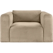 Bowery Hill Contemporary Taupe Corduroy Performance Fabric Arm Chair
