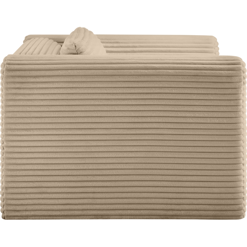 Bowery Hill Contemporary Taupe Corduroy Performance Fabric Arm Chair