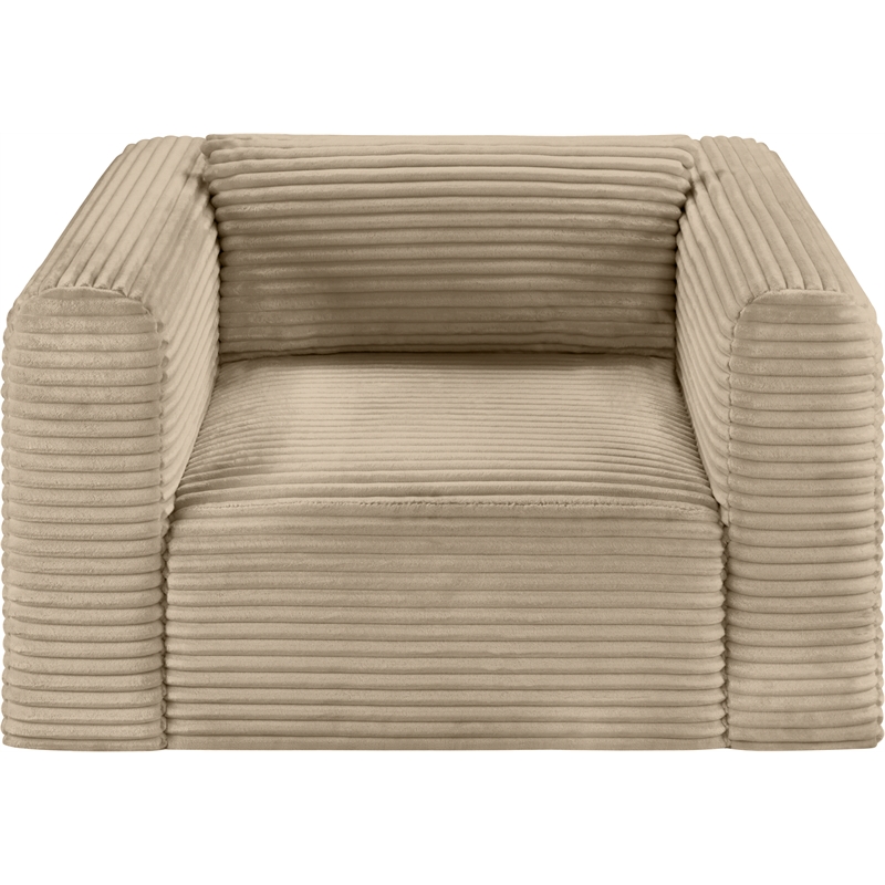 Bowery Hill Contemporary Taupe Corduroy Performance Fabric Arm Chair