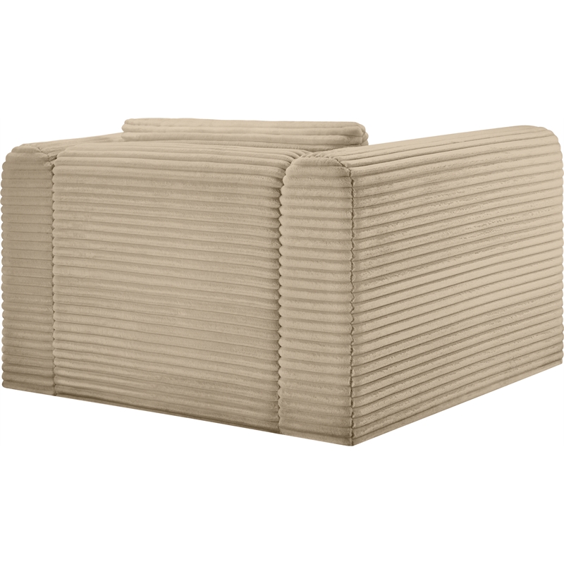 Bowery Hill Contemporary Taupe Corduroy Performance Fabric Arm Chair