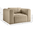 Bowery Hill Contemporary Taupe Corduroy Performance Fabric Arm Chair