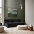 Bowery Hill Contemporary 3-Piece Black Corduroy Performance Fabric Modular Sofa