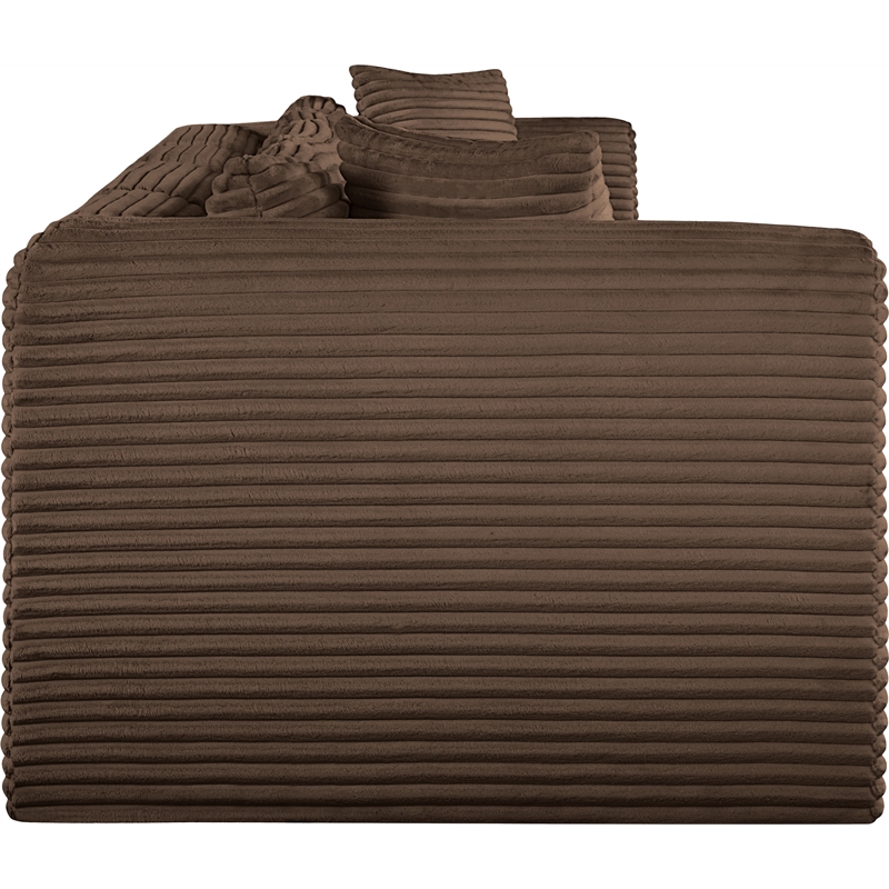 Bowery Hill Contemporary 4-Piece Brown Corduroy Performance Fabric Modular Sofa