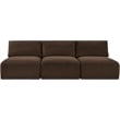 Bowery Hill Contemporary 3-Piece Brown Corduroy Performance Fabric Modular Sofa