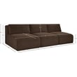 Bowery Hill Contemporary 3-Piece Brown Corduroy Performance Fabric Modular Sofa